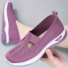 Women's Cut Out Running Shoes Slip on Sporty Sneakers