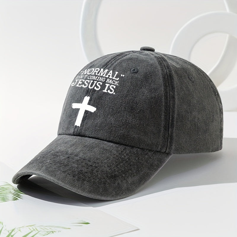 Men's Denim Baseball Cap Retro Wide Brim Sunscreen Washed