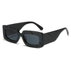 Rectangle Stripe Embossed Sunglasses Thick Temple Classic Eyeglasses