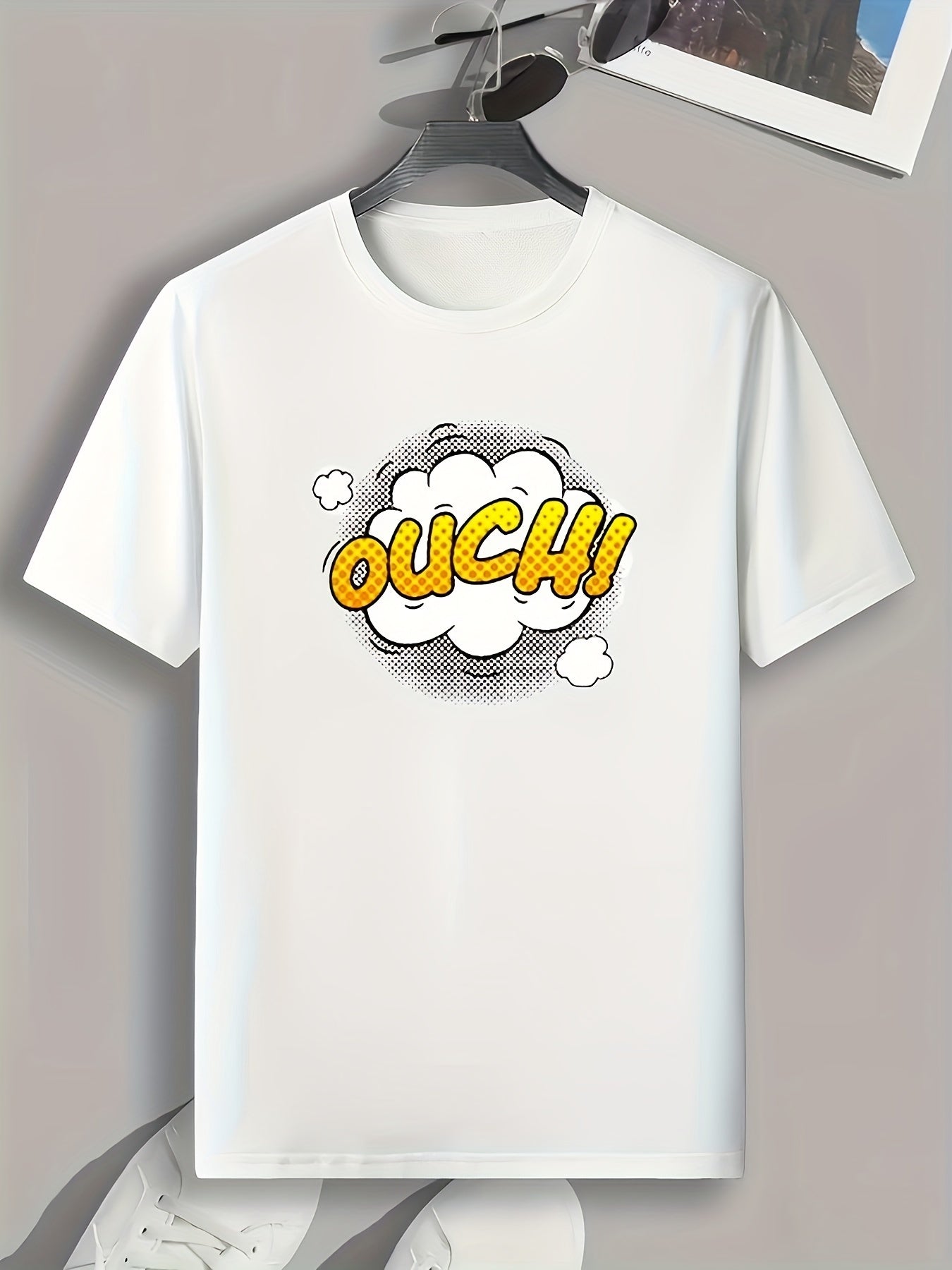 Men's OUCH Pattern Print Sports T-shirt