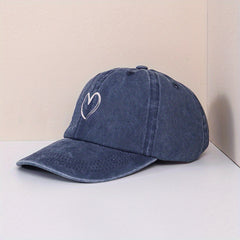Heart Print Casual Baseball Cap Solid Dad Hats Lightweight Sun Hats