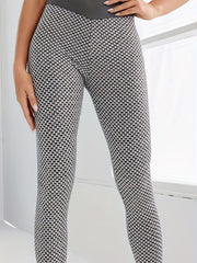 Solid Honeycomb High Waist Leggings Sexy Skinny Leggings