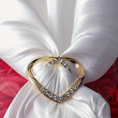 Crystal Rhinestone Heart Scarf Clip Buckle Shawl T Shirt Jewelry