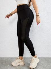 Sports Leggings Women's Plus Contrast Mesh Skinny Yoga Running Pants