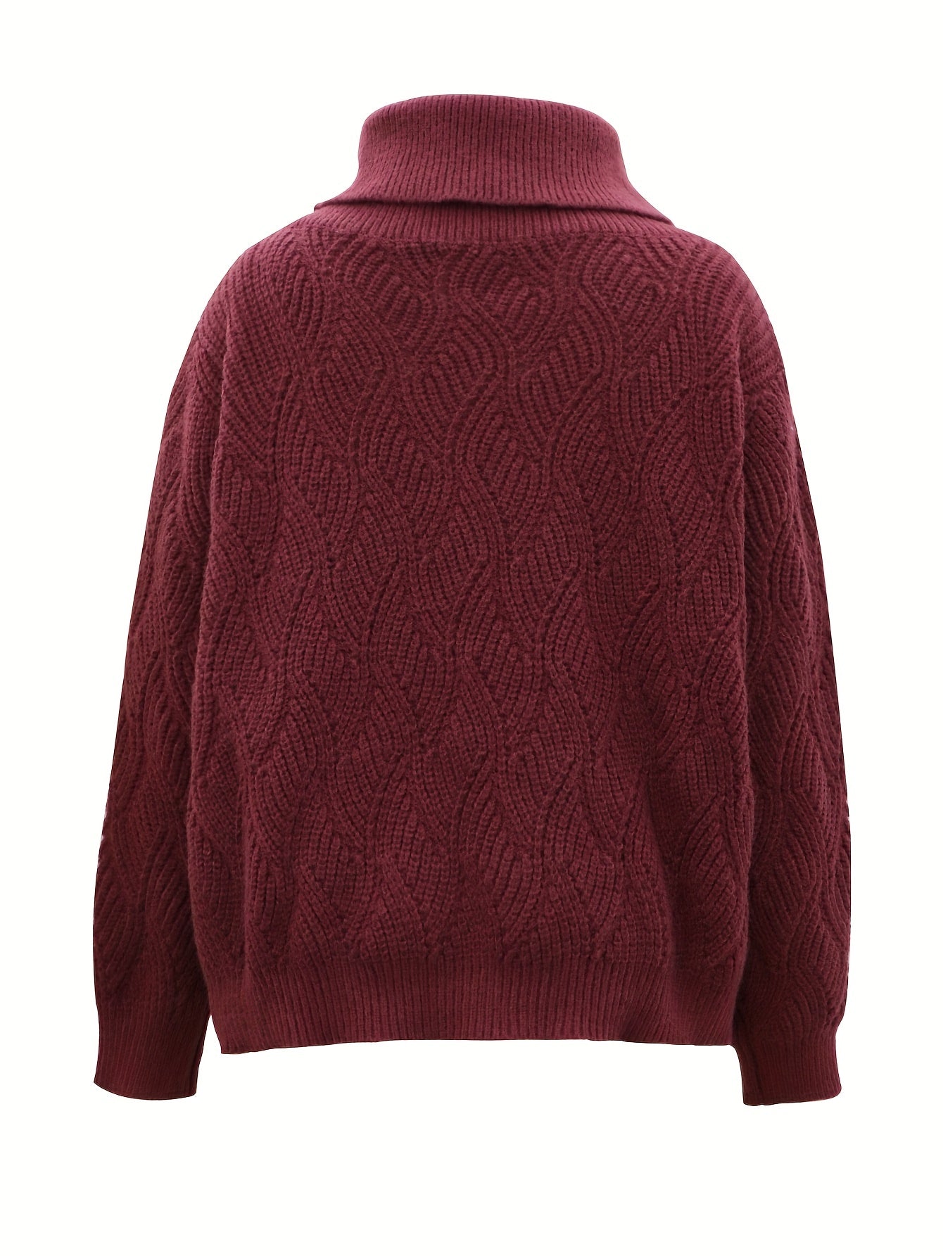 Solid Jacquard High Neck Jumper