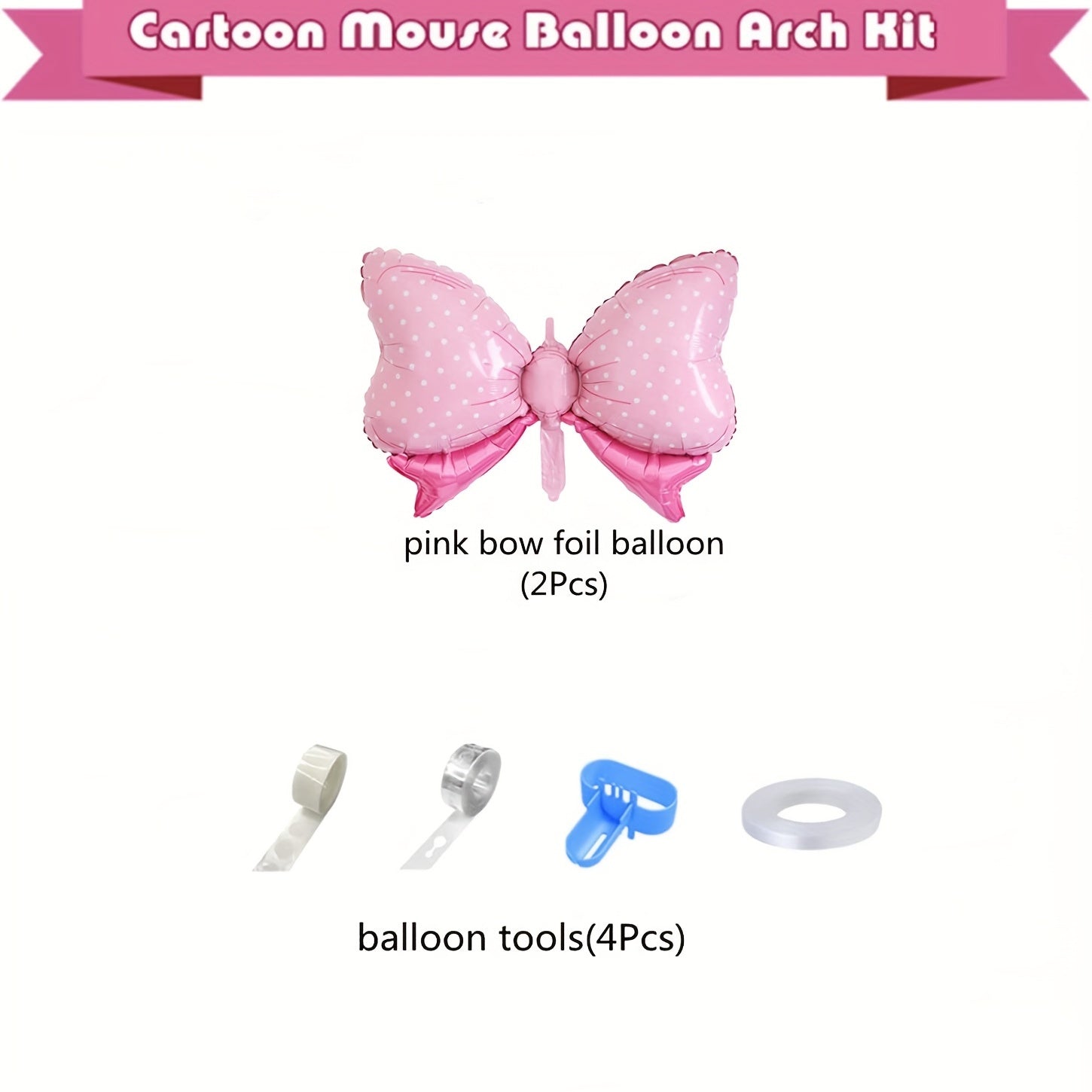 Pink Mouse Balloon Garland Arch Kit Birthday Party Supplies