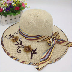 Breathable Sun Hat Ribbon Bowknot Decor Bucket Hat Women