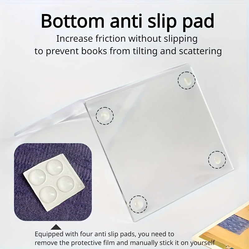 Colorful Acrylic L-Shaped Book Stopper for Office Book Storage