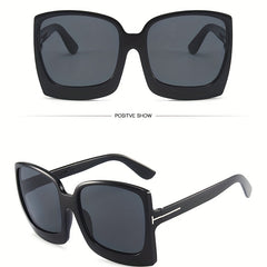 Oversized Square Sunglasses Minimalistic Thick Frame Glasses