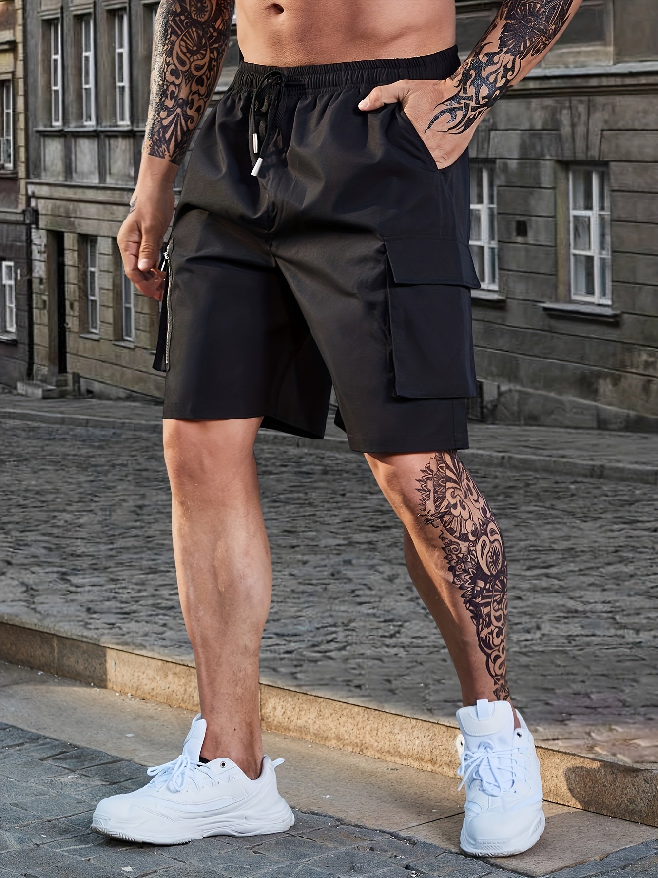 Men's Casual Solid Waist Drawstring Shorts For Summer