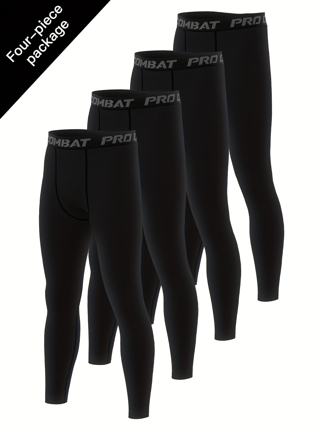 Men's Solid Leggings Active Quick Drying Sports Compression Pants