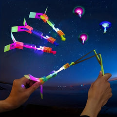 Magic LED Lights Arrow Flying Toys Elastic Slingshot