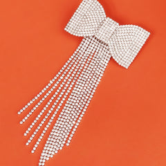 Long Tassel Hair Clip Women's Rhinestone Bow Hair Clip
