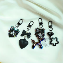 Y2K Electroplated Love Keychain Pendant for Girls DIY Pendant Cat Claw Keychain