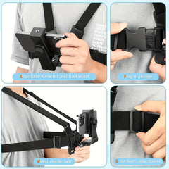 Universal Cell Phone Chest Harness Strap Holder Smartphone POV Video Clip