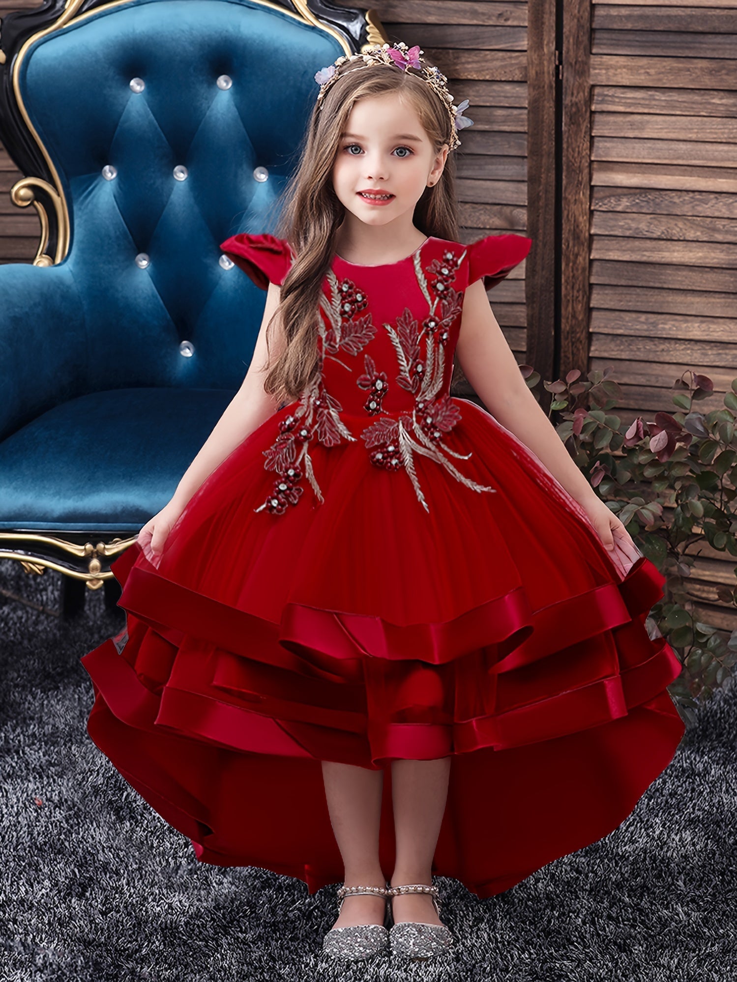 Kids Trailing Princess Dress Halloween Christmas Dress