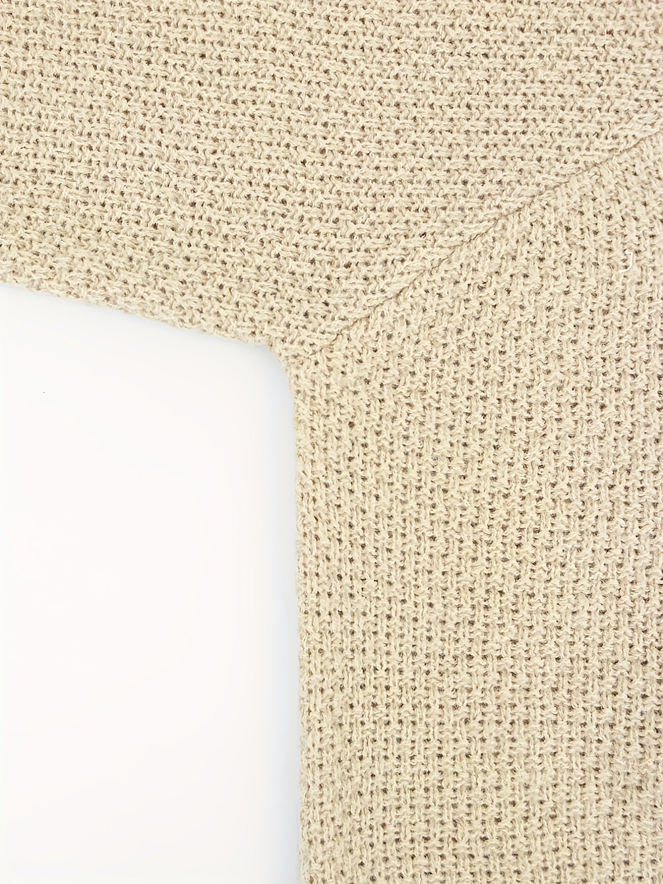 Solid Textured Long Sleeve Round Neck Sweater