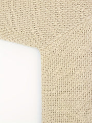 Solid Textured Long Sleeve Round Neck Sweater