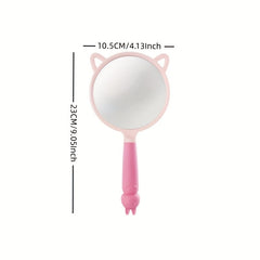 Cartoon Ear Handheld Makeup Mirror for Home and Travel