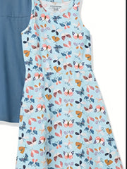 Girls' Basic Sundress Plain Sleeveless Tank Dress Holiday Style