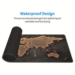 Large Retro Map Mouse Pad Desk Mat for Gamer Office Home Work