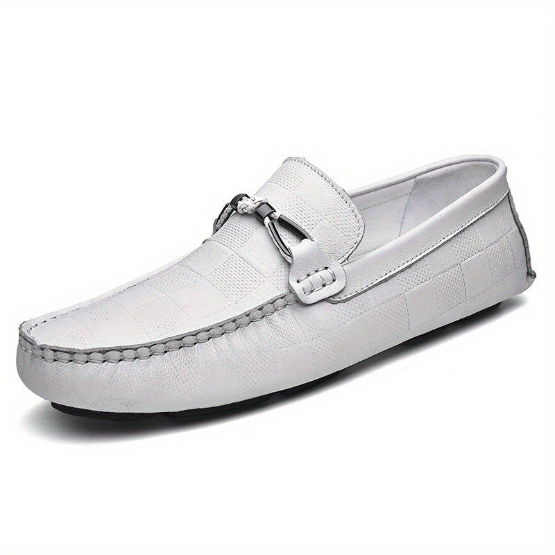 Men's Soft Sole Slip on Loafers with Metallic Decorations