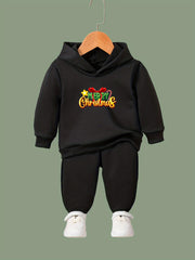 MERRY CHRISTMAS Print Hoodies Pants Set For Kids Spring Fall Sports Gift