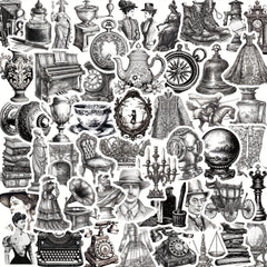 50pcs Gothic Retro Stickers for Water Bottle Laptop Phone Skateboard