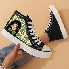 Anime Girl Pattern Lightweight High Top Canvas Sneakers