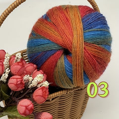 Rainbow Gradient Wool Thread for Crocheting and Knitting