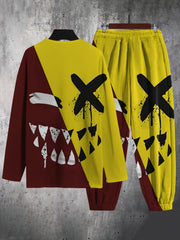 Mens 2 Piece Outfits Long Sleeve T shirt And Sweatpants Set