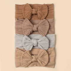 4pcs Jacquard Bow Wide Brim Headband for Infant Toddler Baby