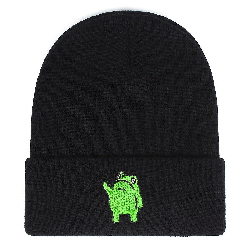 Frog Embroidery Men's Winter Hat