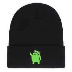 Frog Embroidery Men's Winter Hat