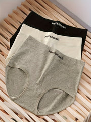 3pcs Letter Print Briefs Soft & Comfy Stretchy Intimates Panties