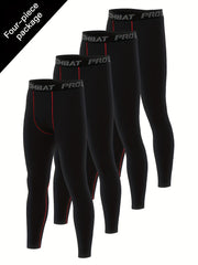 Men's Solid Leggings Active Quick Drying Sports Compression Pants