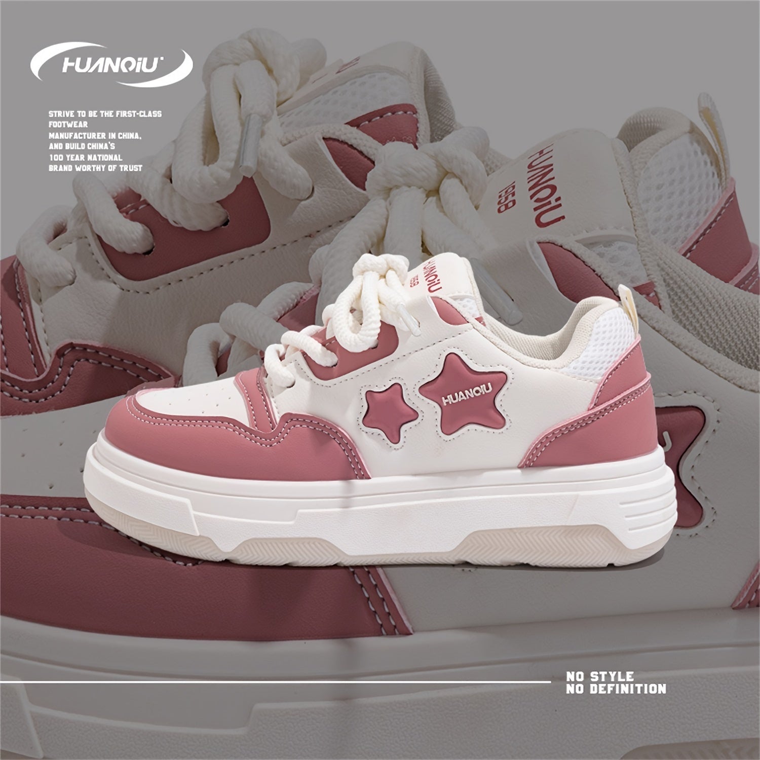 Women's Star Pattern Skate Shoes Non-slip Flatform Sneakers
