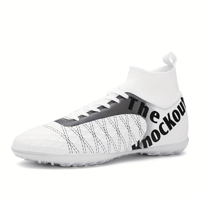 Boy's High Top TF Soccer Cleats Anti skid Breathable Football Bo