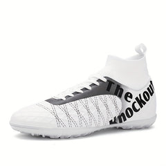 Boy's High Top TF Soccer Cleats Anti skid Breathable Football Bo