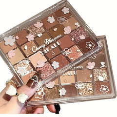 20 colors Earth Tone Glitter Eyeshadow Palette Creamy Shimmer Matte Texture