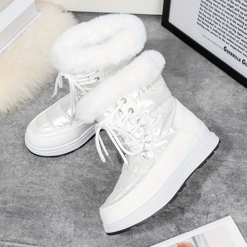 Waterproof Snow Boots High Top Slip On Winter Shoes