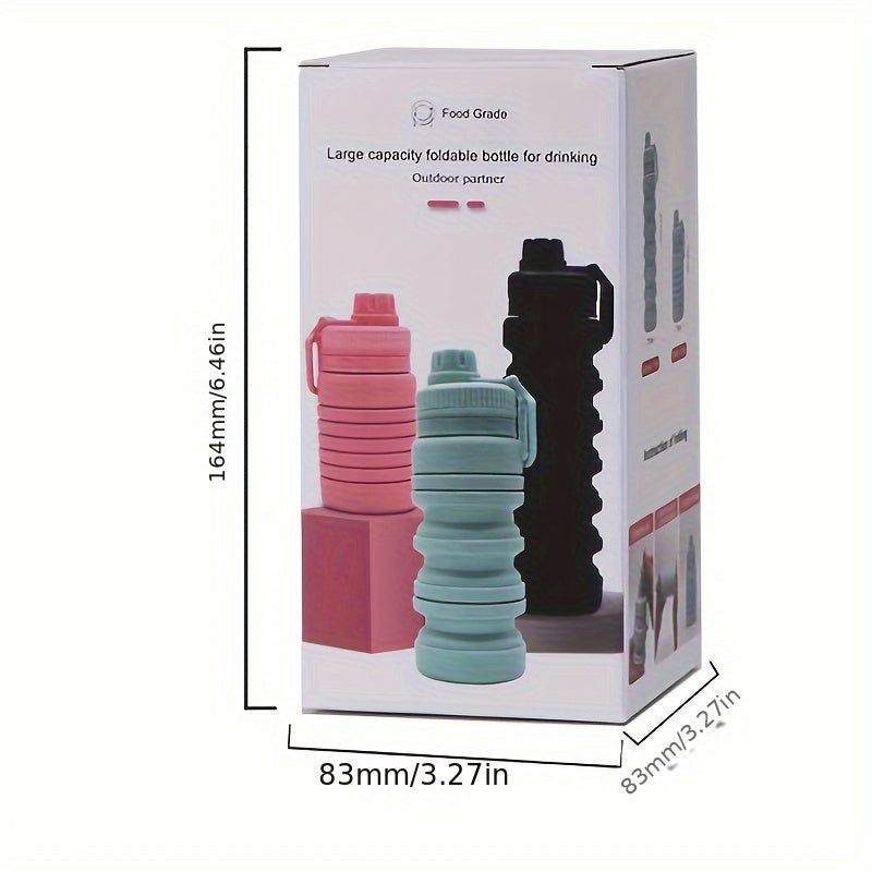 750ml Large Capacity Silicone Water Bottle Collapsible Flip Top Cup