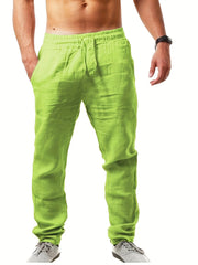 Solid Drawstring Sweatpants Loose Fit Pants Men's Casual Joggers