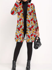 Boho Kimono Women's Plus Allover Floral Print Long Sleeve