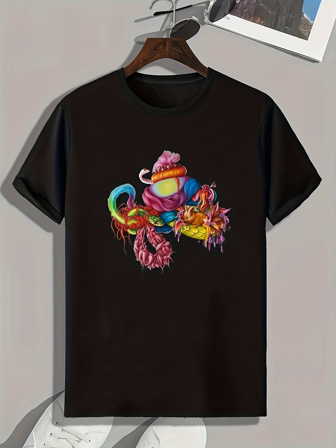 Snake & Other Animals Print Men's Graphic Tee for Summer