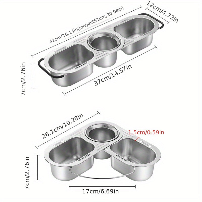 Kitchen Sink Corner Drying Rack Stainless Steel Sponge Drainer