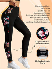 Flower Graphic Yoga Pants High Stretch Leggings Women's Activewear