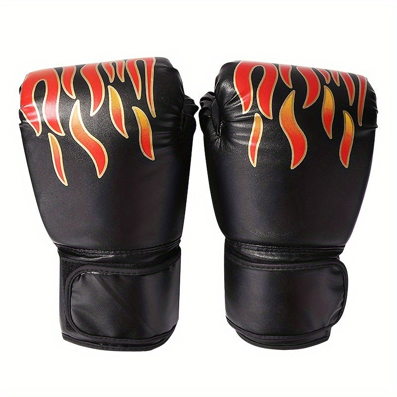 1pc Flame Pattern Boxing Sanda Gloves