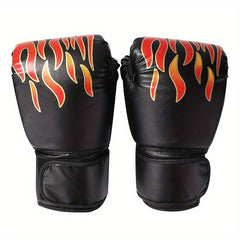 1pc Flame Pattern Boxing Sanda Gloves