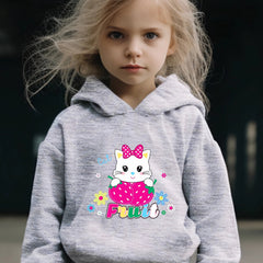 Sweet Kitty Print 2pcs Girls Outfits For Sports Spring Fall Outdoor Gift